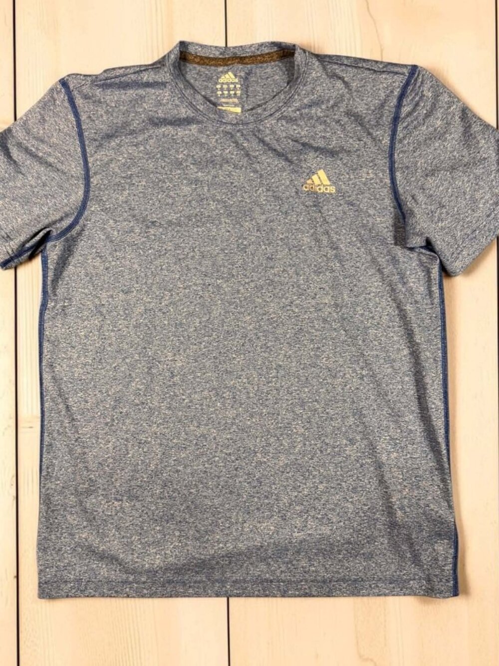 Adidas Climalite Mens Shirt Medium Blue Heather Short Sleeve Performance Tee M